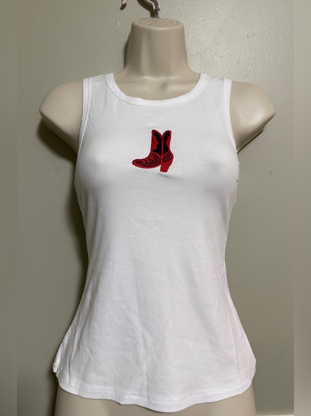 superdown Red Cowboy Boot Ribbed Tank Top Small Revolve - Picture 2 of 5